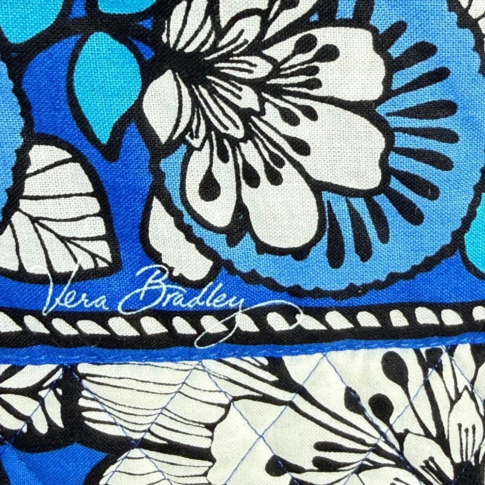 Vera Bradley Blue Bayou Quilted Cotton Floral Shoulder‎ Tote Large